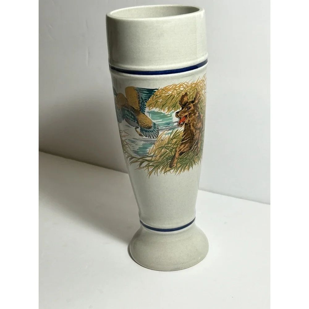 Vintage 80's Collectable German S.C. Eschenfelden Beer Stein Duck Hunting Dog